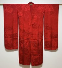 画像2: 正絹 / アンティーク 振袖用長襦袢 / 花薬玉 / 宝尽くし / 綸子 (2)