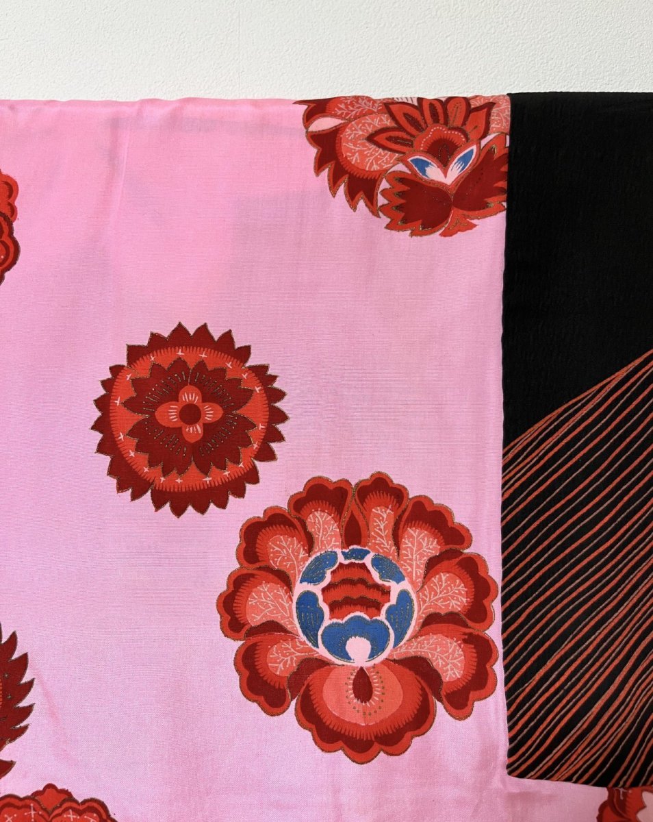 画像12: 正絹 / アンティーク 長羽織 / 大波にもみじ / 染め / 帆船の地紋 (12)