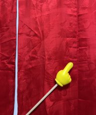 画像10: 正絹 / アンティーク振袖用長襦袢 / 綸子 / 松に飛鶴  (10)