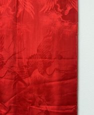 画像5: 正絹 / アンティーク振袖用長襦袢 / 綸子 / 松に飛鶴  (5)