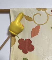 画像8: 正絹 / 羽織 地紋起こし / アイボリー / サイズ大きめ 美品 (8)