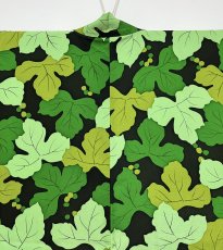 画像3: 正絹 / 羽織 / リーフ / 黒地にグリーン / 未使用品 (3)