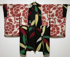 画像4: 正絹 / アンティーク 長羽織 / 笹の葉 / うずまきの地紋  (4)