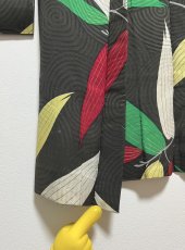 画像13: 正絹 / アンティーク 長羽織 / 笹の葉 / うずまきの地紋  (13)