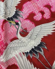 画像10: 正絹 / アンティーク 長襦袢 / 飛鶴 / 大波 / 松葉の地紋 / 錦紗 (10)