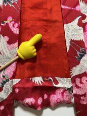 画像13: 正絹 / アンティーク 長襦袢 / 飛鶴 / 大波 / 松葉の地紋 / 錦紗 (13)