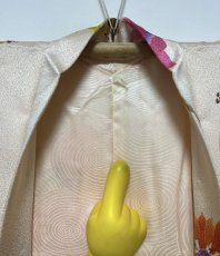 画像10: 正絹 / 羽織 / 水彩インクアート調 手描きの花模様 / ライトコーラル / 未使用品 (10)