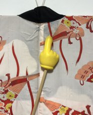 画像15: 正絹 / アンティーク 長羽織 / 絞り梅花 / 市松の地紋  (15)