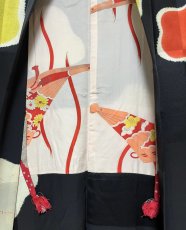 画像9: 正絹 / アンティーク 長羽織 / 絞り梅花 / 市松の地紋  (9)