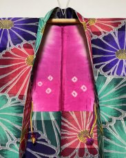 画像9: 交織 / アンティーク 長羽織 / 銘仙 / 菊花 (9)