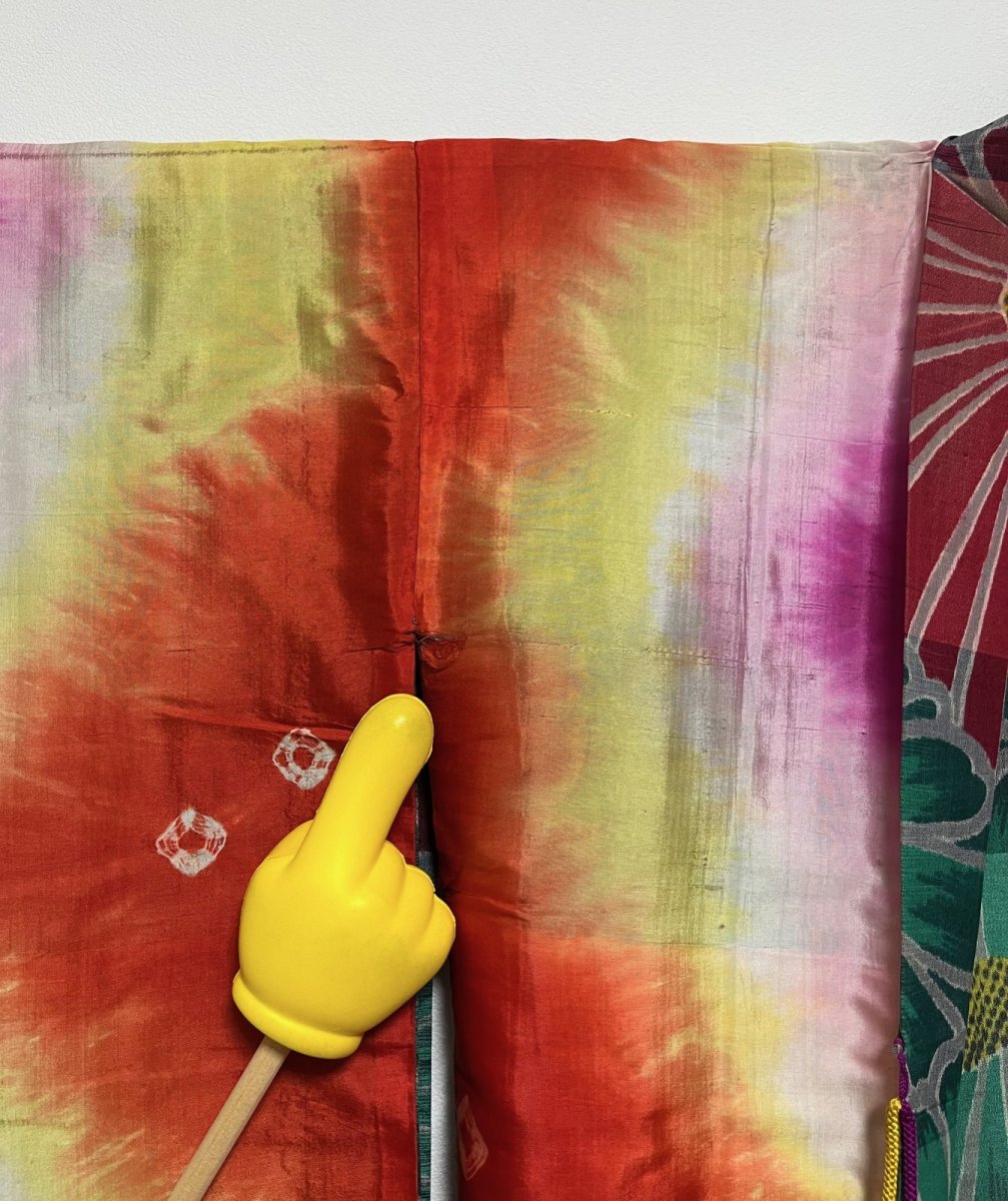 画像13: 交織 / アンティーク 長羽織 / 銘仙 / 菊花 (13)