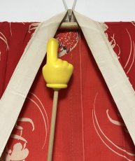 画像9: 正絹 / アンティーク 長襦袢 / 伊勢海老 / 単衣 / 赤 (9)