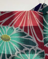 画像8: 交織 / アンティーク 長羽織 / 銘仙 / 菊花 (8)