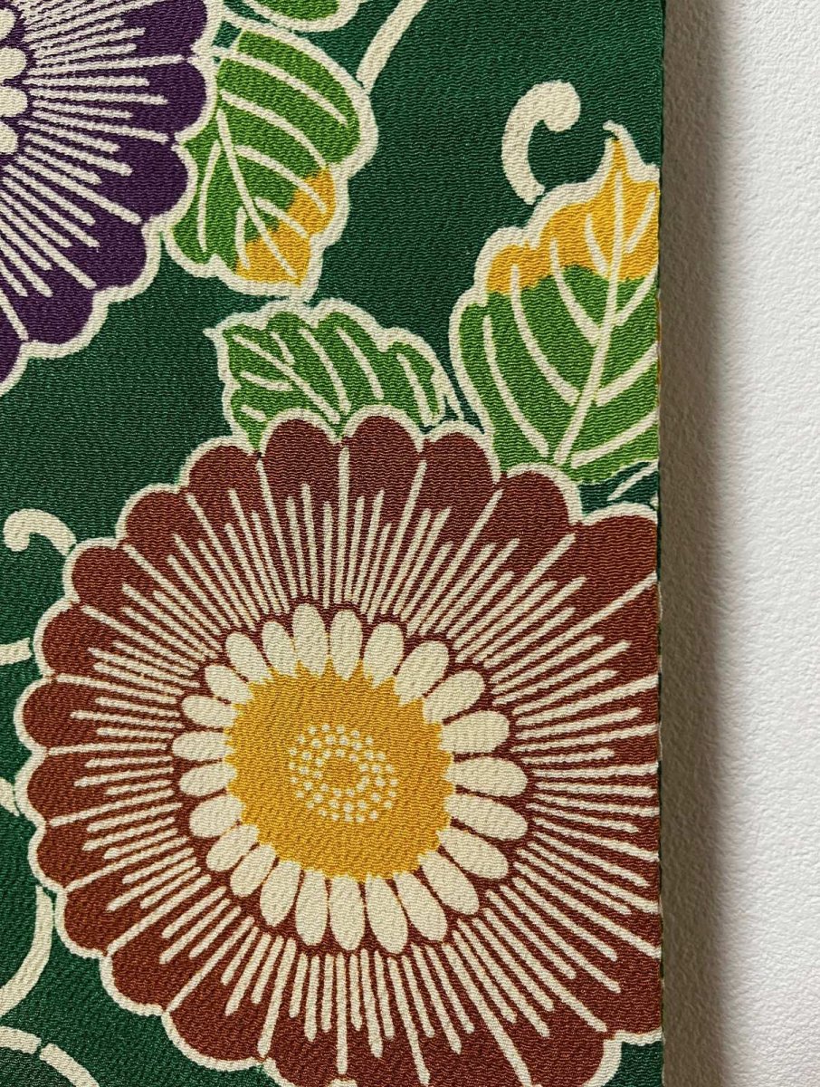 画像6: 正絹 / 羽織 / 菊花 / 唐草 / グリーン / 縮緬 (6)