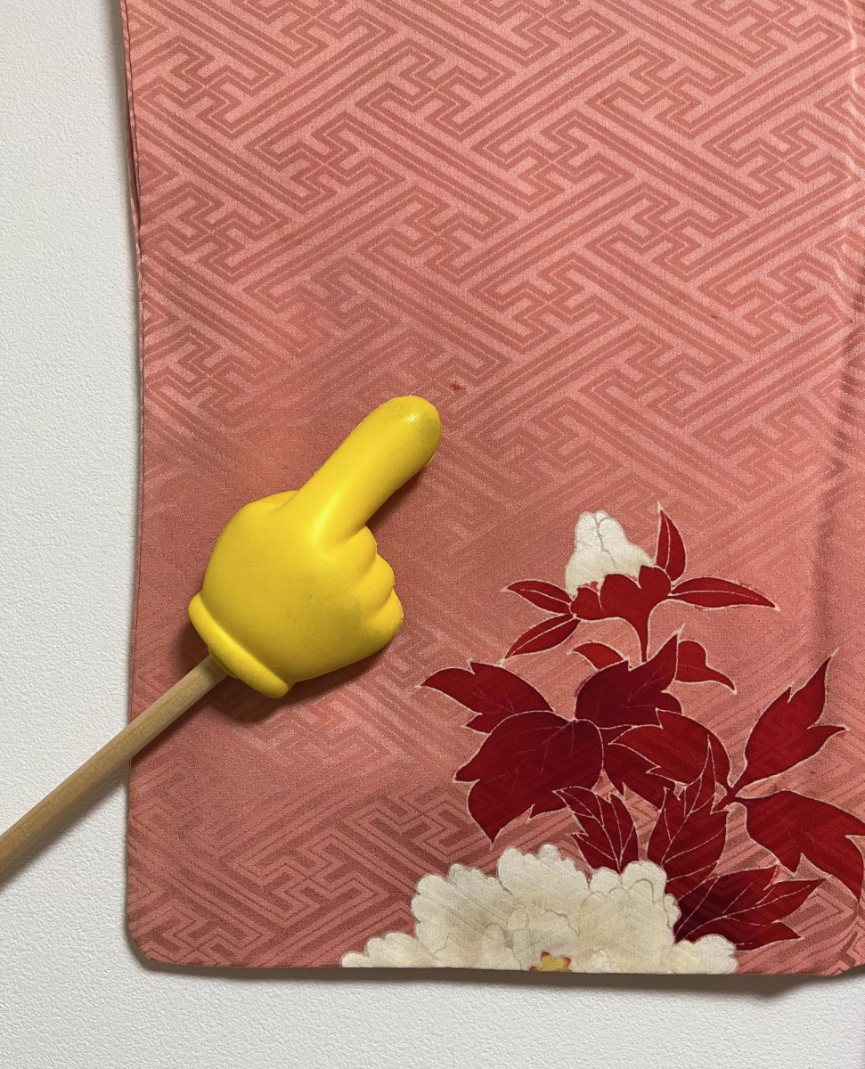 画像10: 正絹 / アンティーク 羽織 / 牡丹 / 紗綾形 / 手刺繍 / コーラル (10)