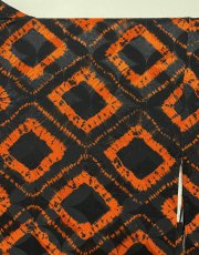 画像4: 正絹 / 羽織 / 絞り染め / 黒 x オレンジ (4)