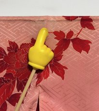 画像14: 正絹 / アンティーク 羽織 / 牡丹 / 紗綾形 / 手刺繍 / コーラル (14)