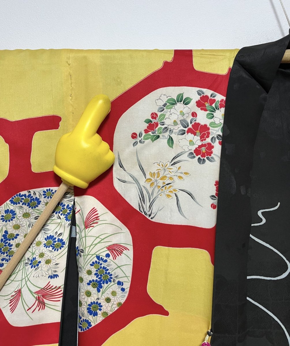 画像15: 正絹 / アンティーク 長羽織 / 桐 / 瑞雲の地紋 (15)