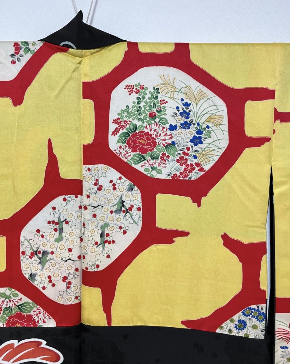 画像11: 正絹 / アンティーク 長羽織 / 桐 / 瑞雲の地紋 (11)