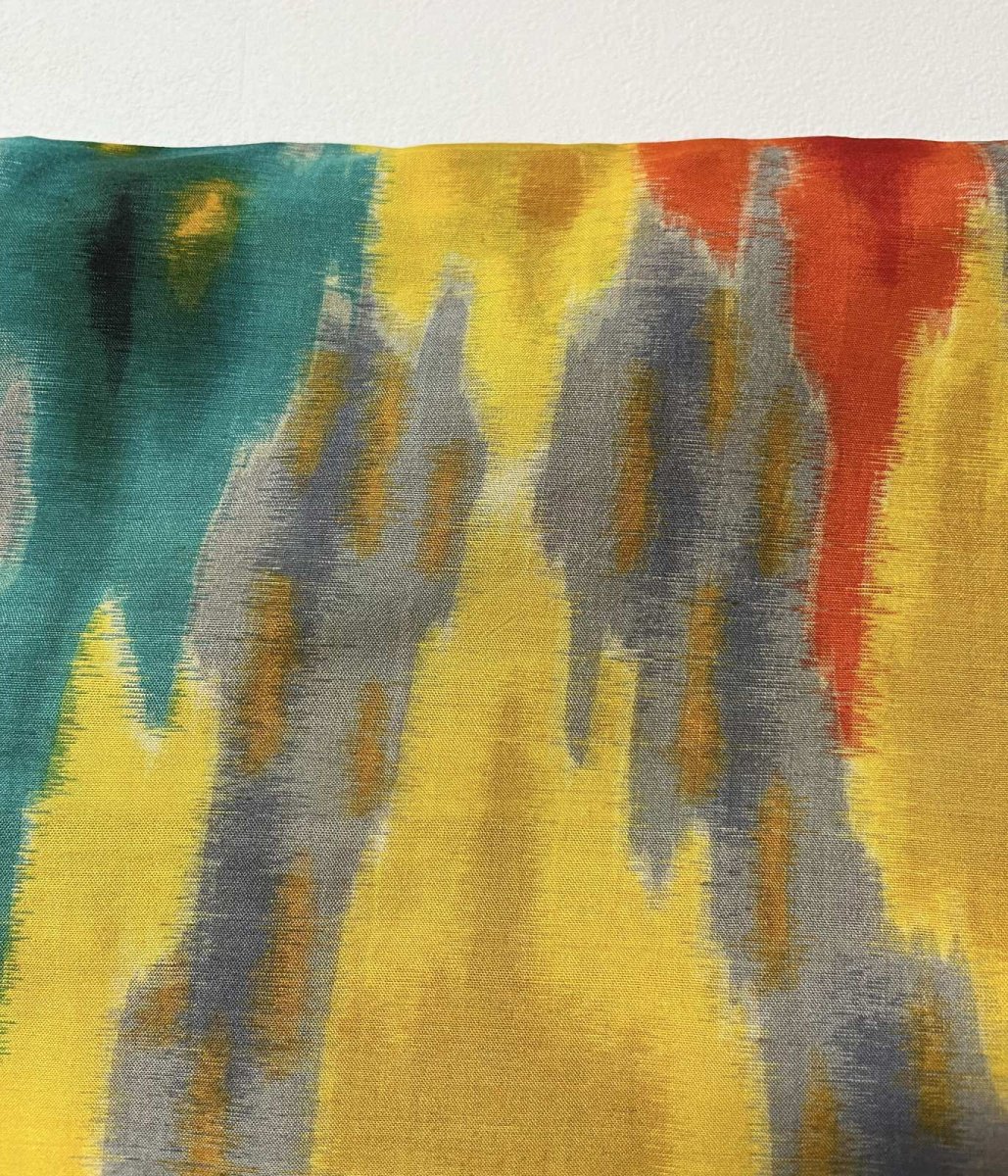 画像6: 正絹 / アンティーク 羽織 / 銘仙 / イエロー (6)