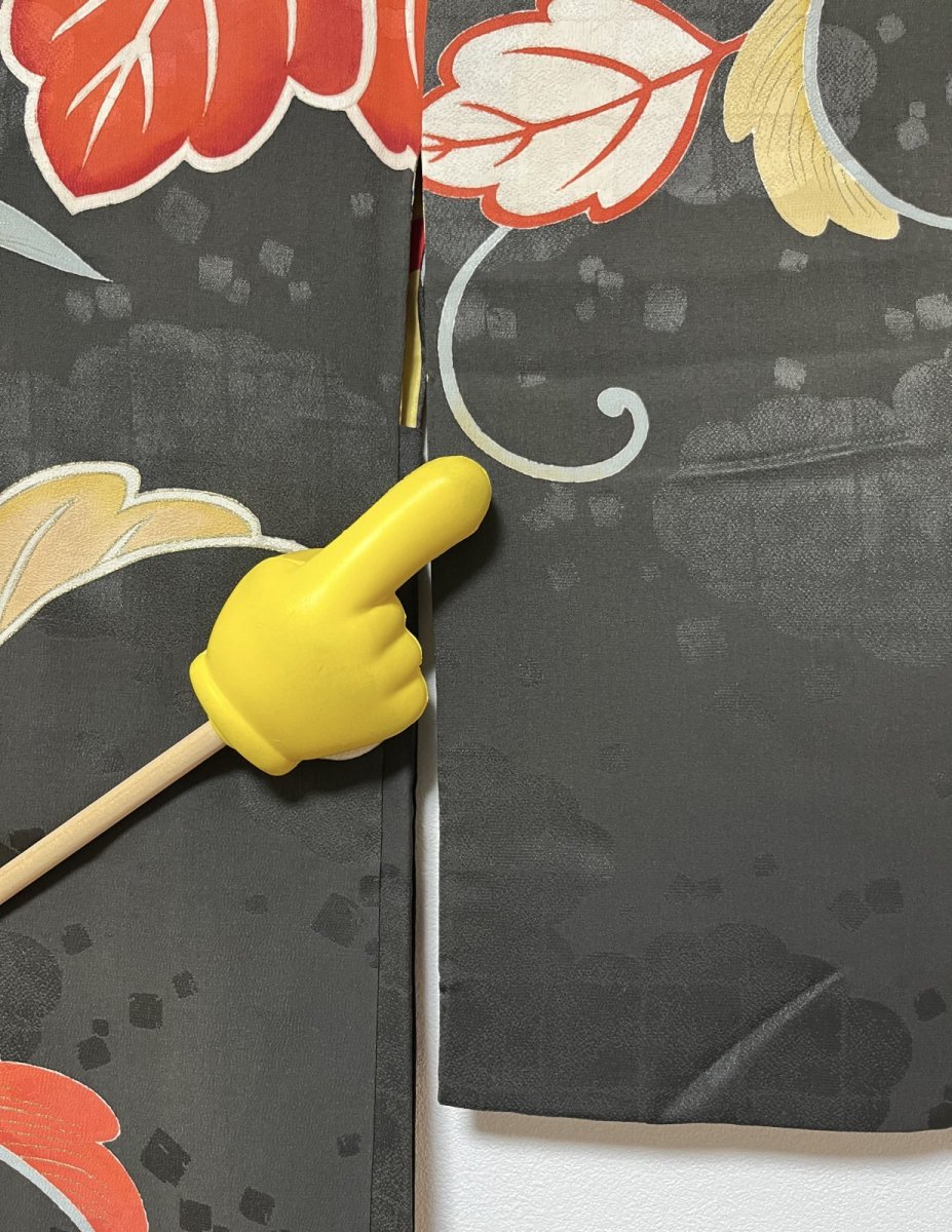 画像14: 正絹 / アンティーク 長羽織 / 桐 / 瑞雲の地紋 (14)