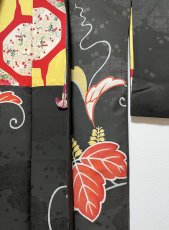 画像10: 正絹 / アンティーク 長羽織 / 桐 / 瑞雲の地紋 (10)