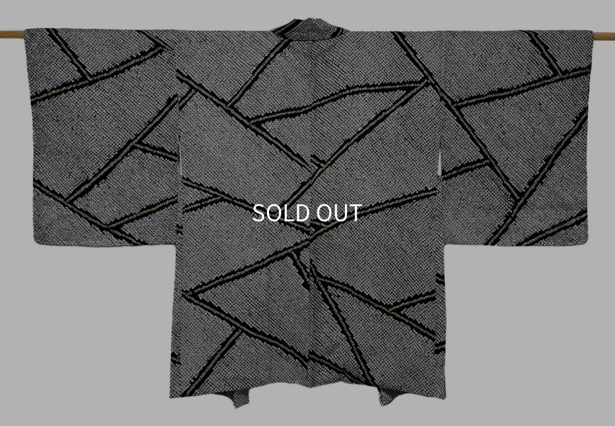 画像1: 正絹 / 総絞り羽織 / 本疋田絞り / 切りばめ調 / 黒 (1)