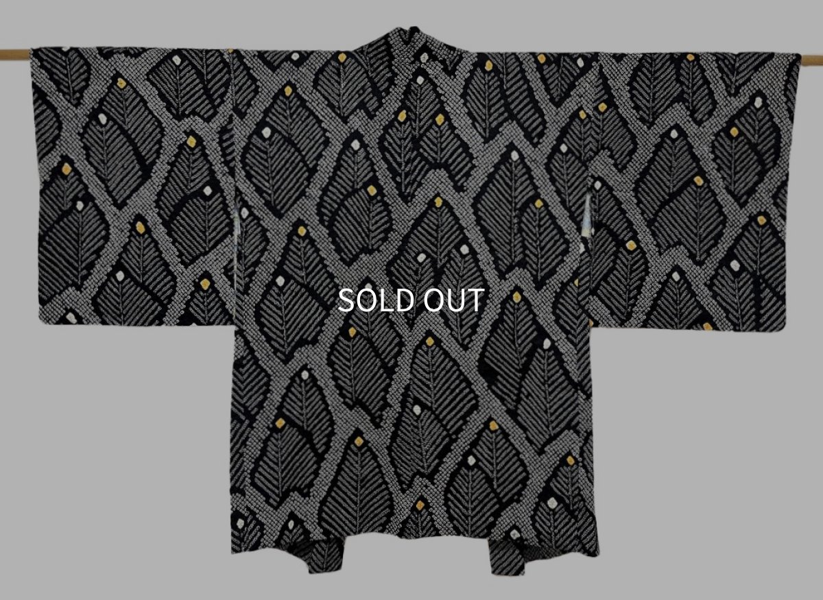 画像1: 正絹 / 総絞り羽織 / 本疋田絞り / 黒  (1)