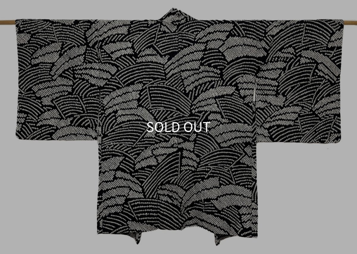 画像1: 正絹 / 総絞り羽織 / 本疋田絞り / 黒 (1)
