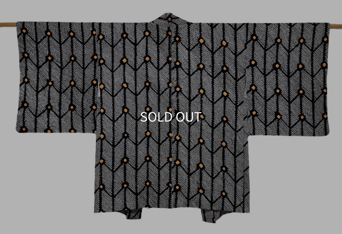 画像1: 正絹 / 総絞り羽織 / 疋田絞り / 黒 (1)