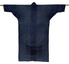 画像2: 木綿 / 襤褸 野良着 / 縞 藍染 (2)