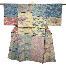画像1: 正絹 / 襦袢 / 柄見本 / 風景 花柄 (1)