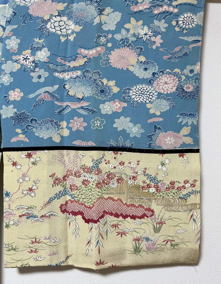 画像9: 正絹 / 襦袢 / 柄見本 / 風景 花柄 (9)