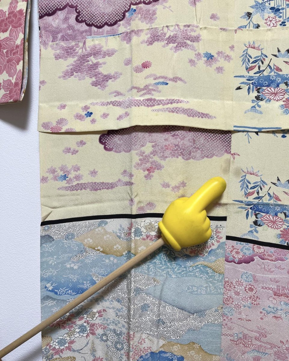 画像14: 正絹 / 襦袢 / 柄見本 / 風景 花柄 (14)